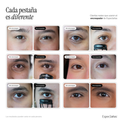 Antes y después usando encrespador de pestañas Espectañas